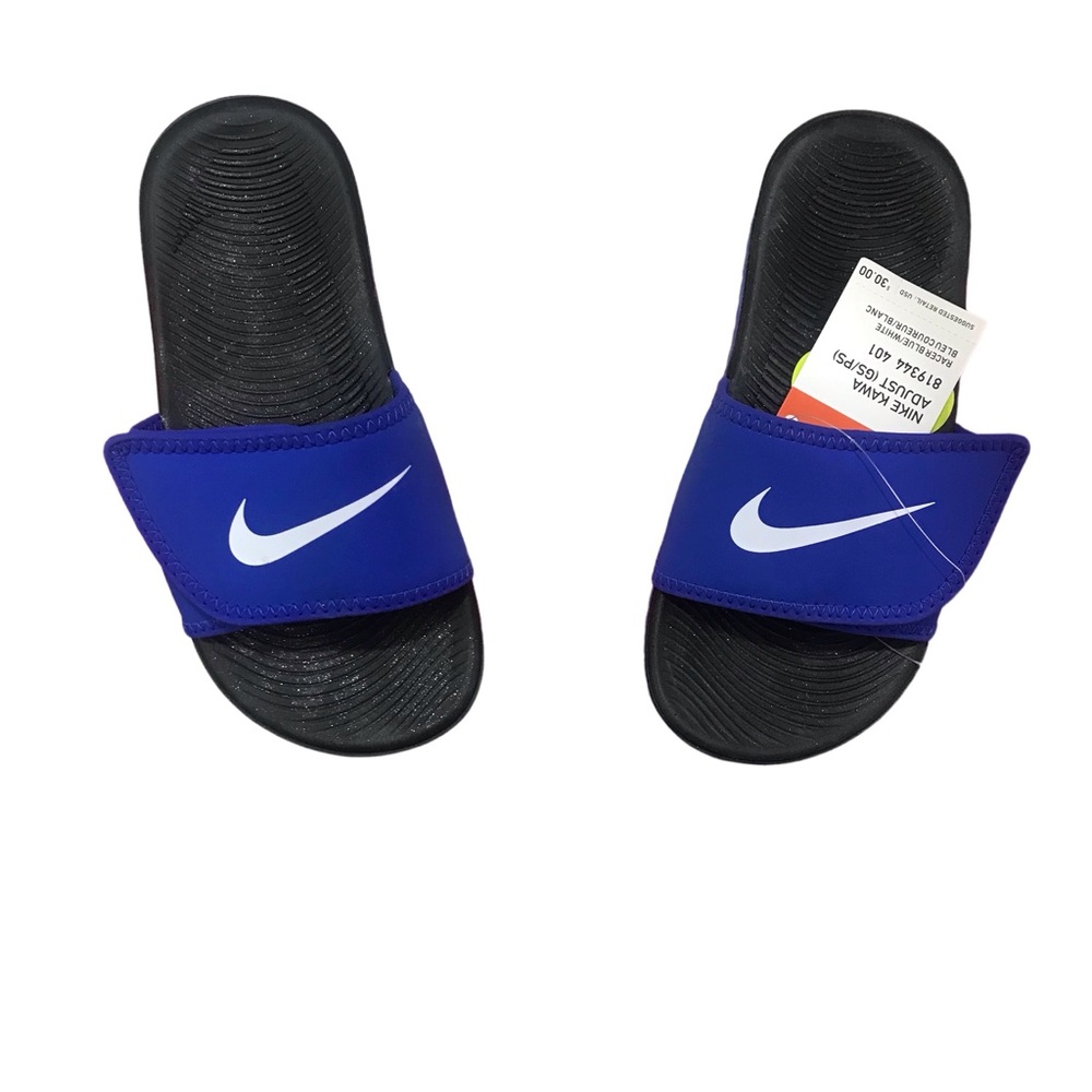 Nike Kawa Adjustable Kid/Toddler Slides, US 13C, EU 31, Racer Blue